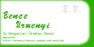 bence urmenyi business card